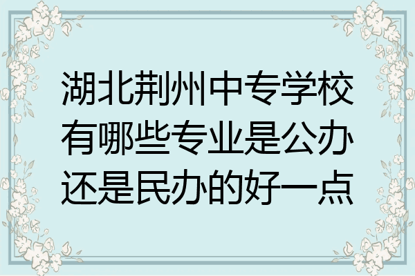 湖北荆州中专学校有哪些专业是公办还是民办的好一点