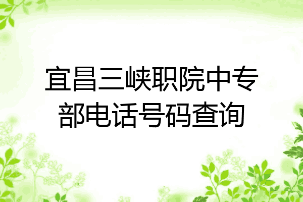 宜昌三峡职院中专部电话号码查询