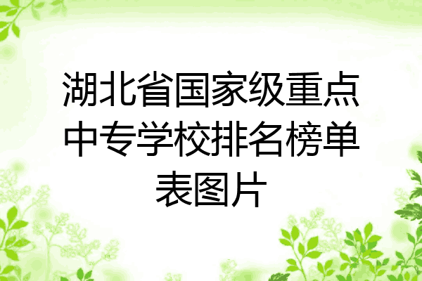 湖北省国家级重点中专学校排名榜单表图片