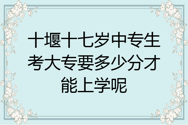 十堰十七岁中专生考大专要多少分才能上学呢