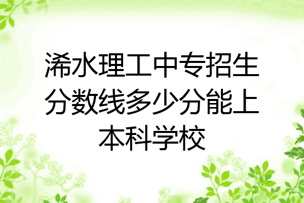 浠水理工中专招生分数线多少分能上本科学校
