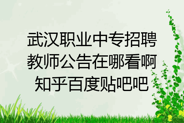 武汉职业中专招聘教师公告在哪看啊知乎百度贴吧吧