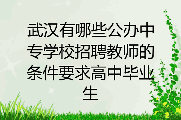 武汉有哪些公办中专学校招聘教师的条件要求高中毕业生