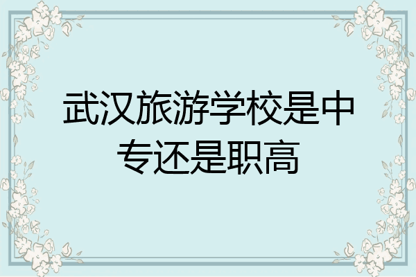 武汉旅游学校是中专还是职高