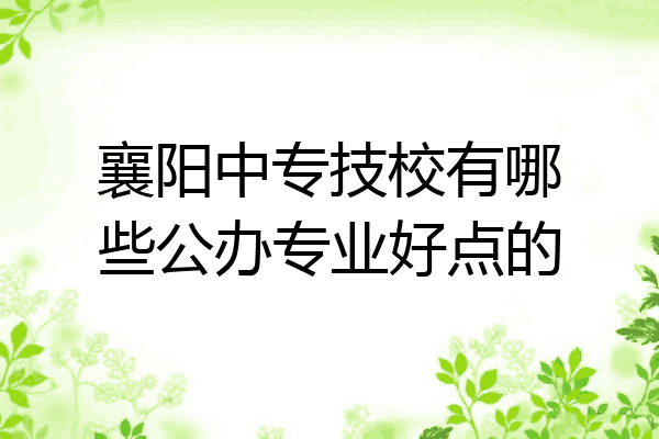 襄阳中专技校有哪些公办专业好点的
