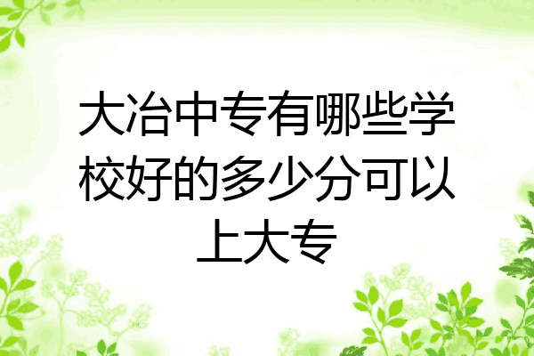 大冶中专有哪些学校好的多少分可以上大专