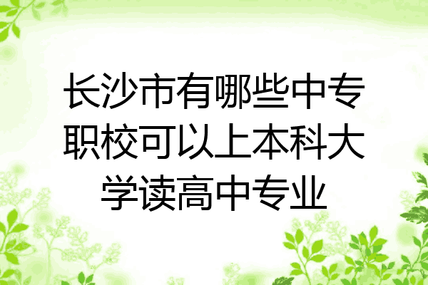 长沙市有哪些中专职校可以上本科大学读高中专业