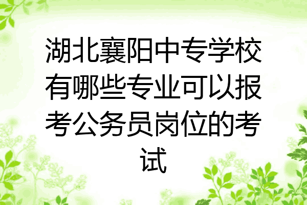 湖北襄阳中专学校有哪些专业可以报考公务员岗位的考试