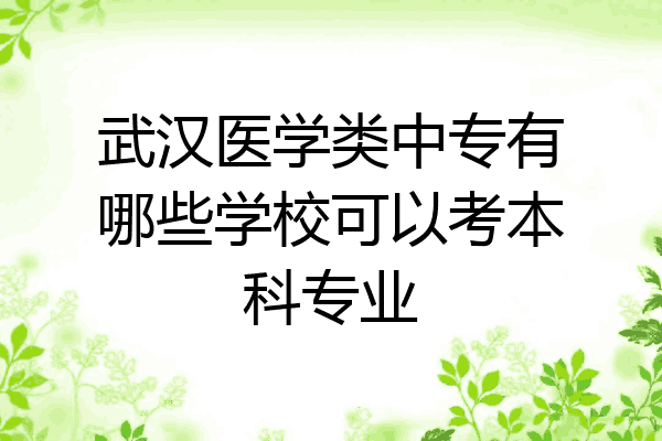 武汉医学类中专有哪些学校可以考本科专业