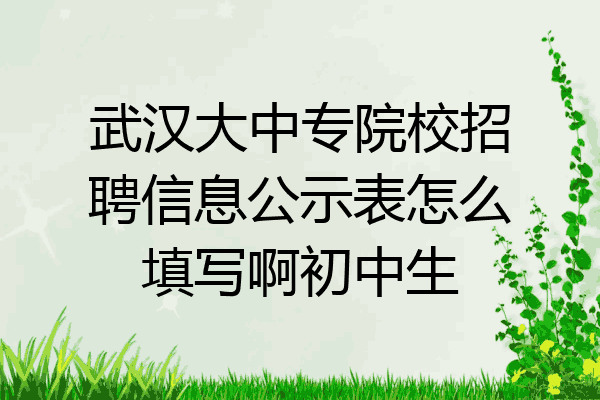 武汉大中专院校招聘信息公示表怎么填写啊初中生
