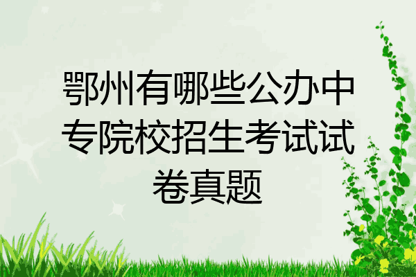 鄂州有哪些公办中专院校招生考试试卷真题