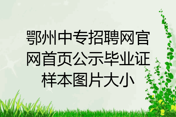 鄂州中专招聘网官网首页公示毕业证样本图片大小