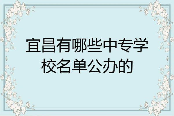 宜昌有哪些中专学校名单公办的