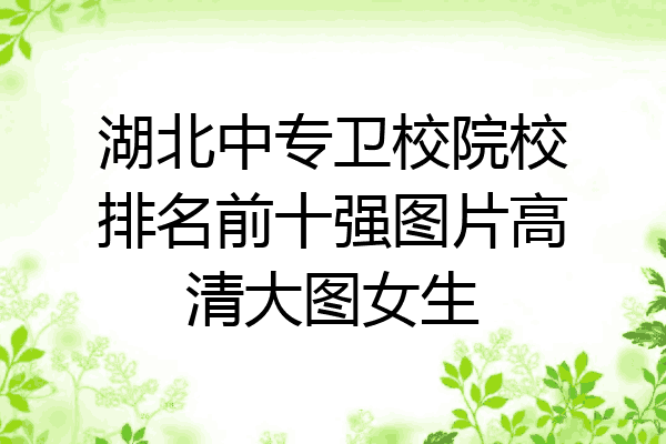 湖北中专卫校院校排名前十强图片高清大图女生