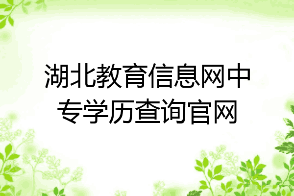 湖北教育信息网中专学历查询官网