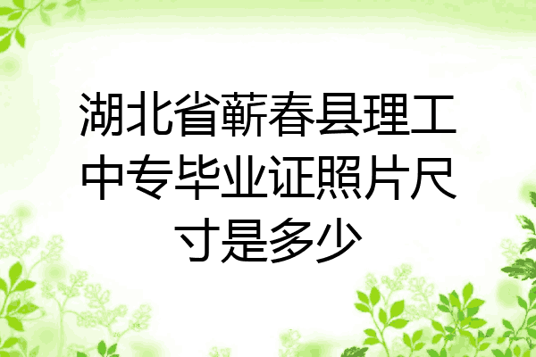 湖北省蕲春县理工中专毕业证照片尺寸是多少