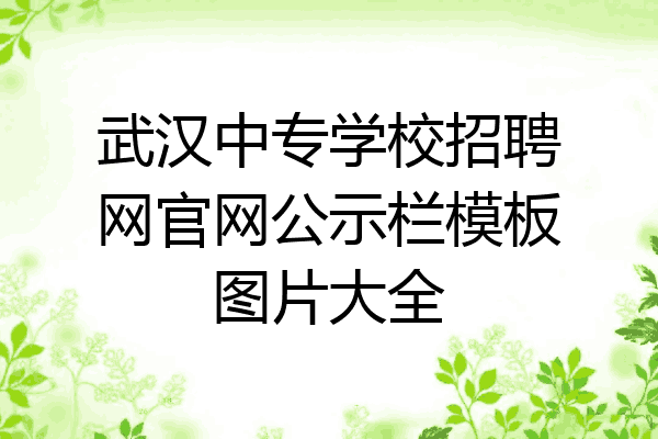 武汉中专学校招聘网官网公示栏模板图片大全