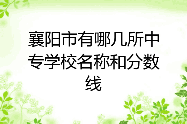 襄阳市有哪几所中专学校名称和分数线
