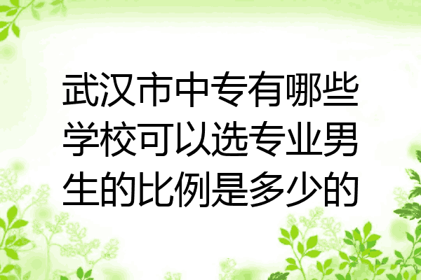武汉市中专有哪些学校可以选专业男生的比例是多少的