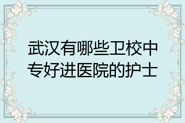 武汉有哪些卫校中专好进医院的护士