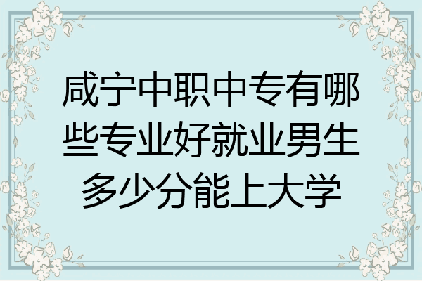 咸宁中职中专有哪些专业好就业男生多少分能上大学