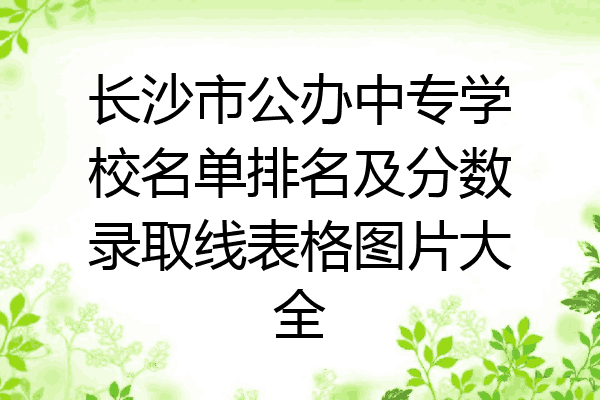 长沙市公办中专学校名单排名及分数录取线表格图片大全
