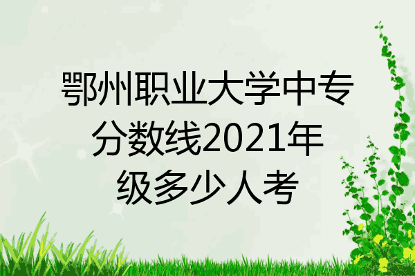 鄂州职业大学中专分数线2021年级多少人考