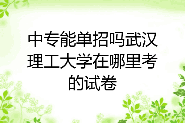 中专能单招吗武汉理工大学在哪里考的试卷