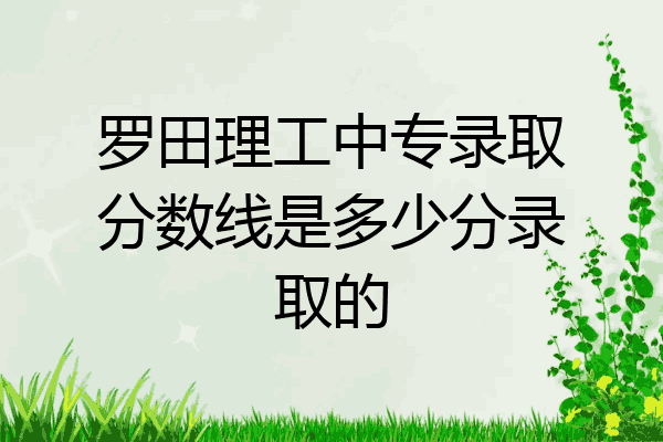 罗田理工中专录取分数线是多少分录取的