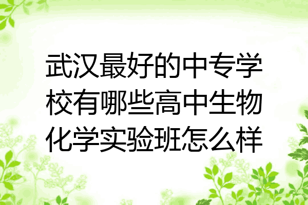武汉最好的中专学校有哪些高中生物化学实验班怎么样