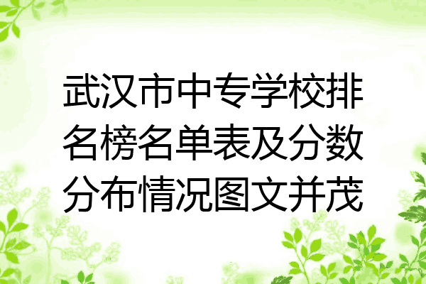 武汉市中专学校排名榜名单表及分数分布情况图文并茂
