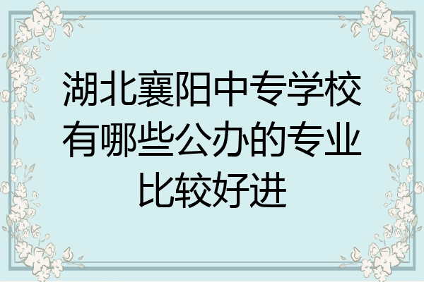 湖北襄阳中专学校有哪些公办的专业比较好进