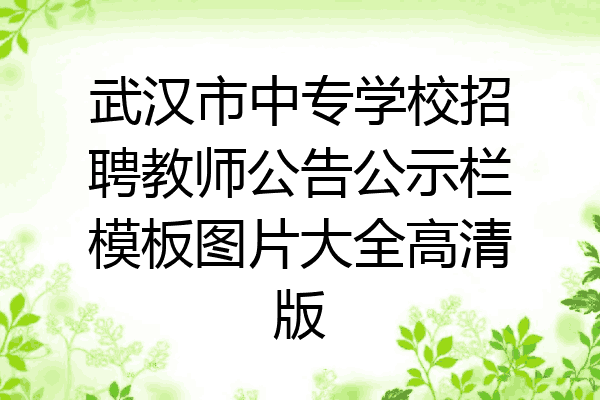 武汉市中专学校招聘教师公告公示栏模板图片大全高清版
