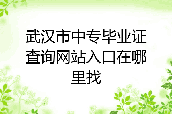 武汉市中专毕业证查询网站入口在哪里找