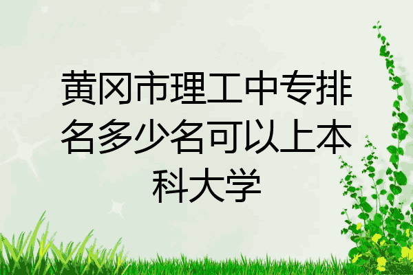 黄冈市理工中专排名多少名可以上本科大学