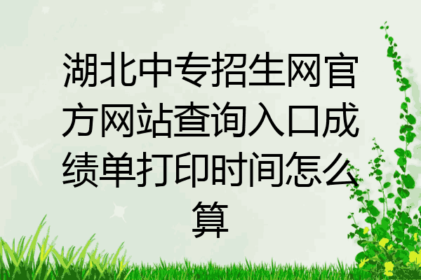 湖北中专招生网官方网站查询入口成绩单打印时间怎么算