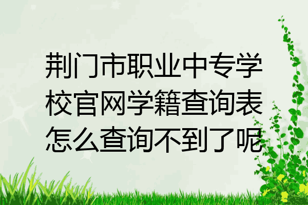荆门市职业中专学校官网学籍查询表怎么查询不到了呢