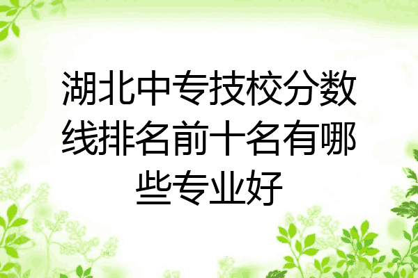 湖北中专技校分数线排名前十名有哪些专业好