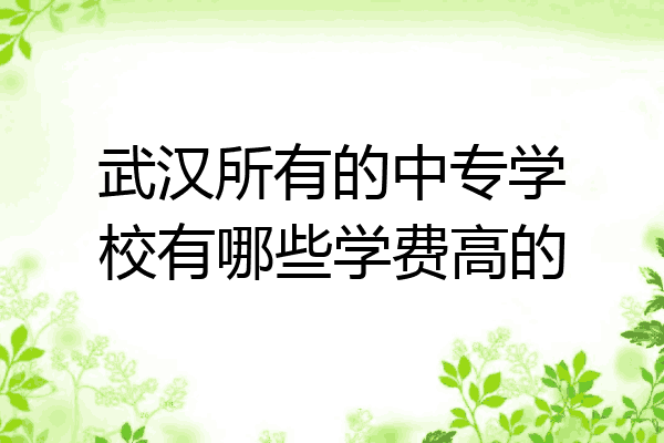 武汉所有的中专学校有哪些学费高的