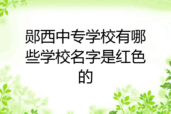 郧西中专学校有哪些学校名字是红色的
