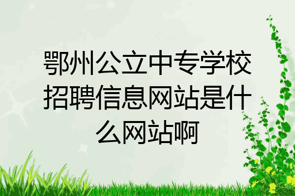 鄂州公立中专学校招聘信息网站是什么网站啊