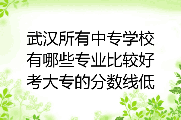 武汉所有中专学校有哪些专业比较好考大专的分数线低