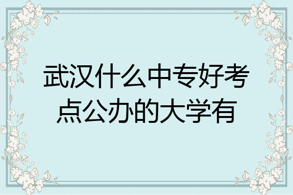 武汉什么中专好考点公办的大学有