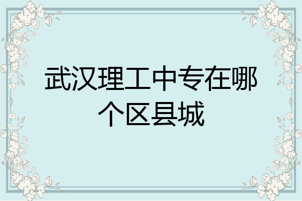 武汉理工中专在哪个区县城