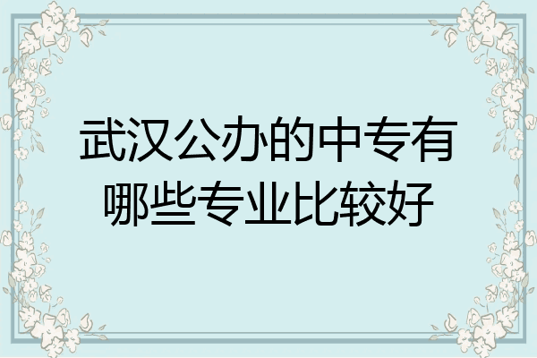武汉公办的中专有哪些专业比较好