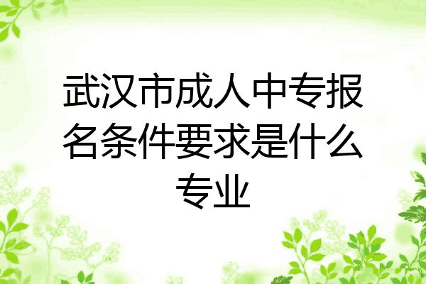 武汉市成人中专报名条件要求是什么专业