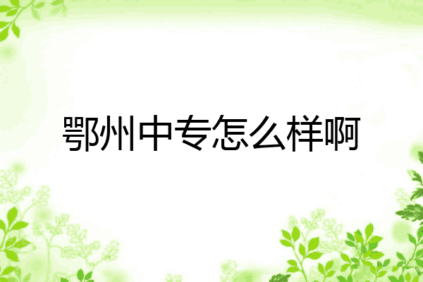 鄂州中专怎么样啊