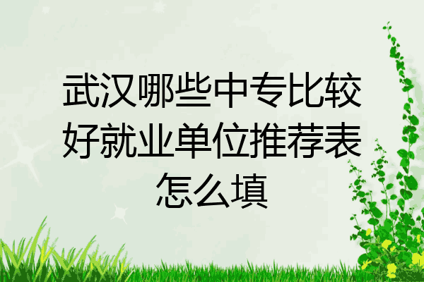武汉哪些中专比较好就业单位推荐表怎么填