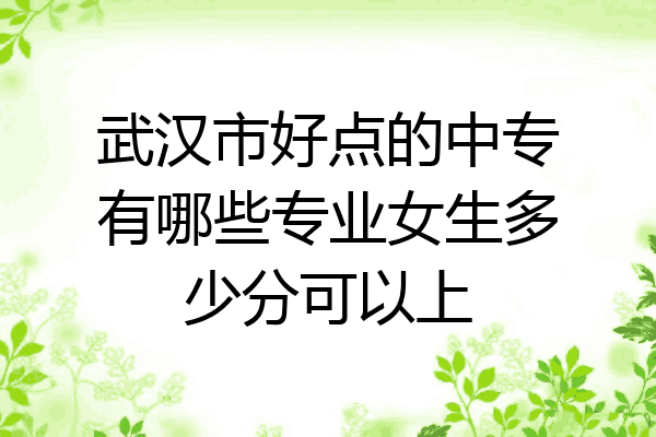 武汉市好点的中专有哪些专业女生多少分可以上