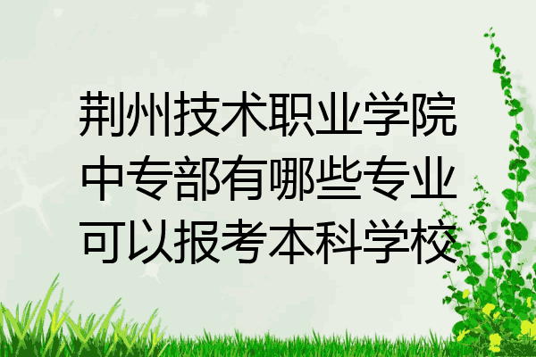 荆州技术职业学院中专部有哪些专业可以报考本科学校